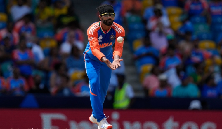 Ravindra Jadeja fields the ball 